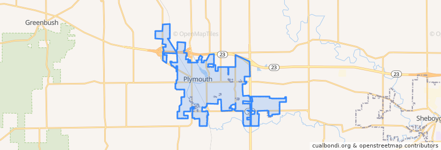 Mapa de ubicacion de Plymouth.