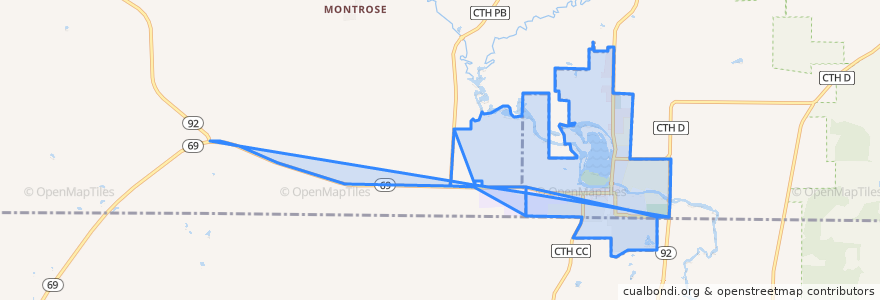 Mapa de ubicacion de Belleville.