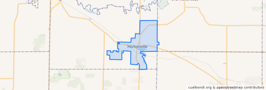 Mapa de ubicacion de Hortonville.
