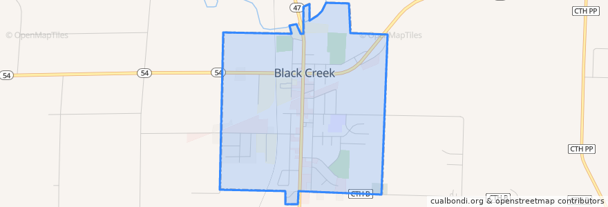 Mapa de ubicacion de Black Creek.