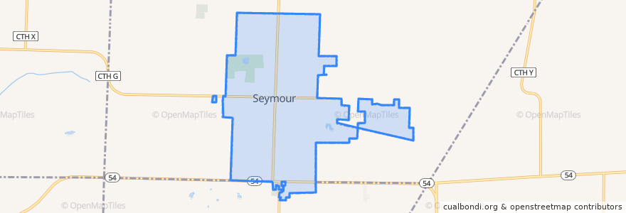 Mapa de ubicacion de Seymour.