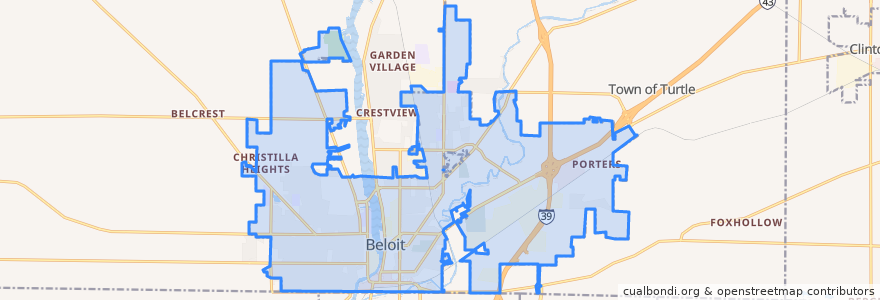 Mapa de ubicacion de City of Beloit.