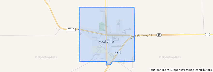Mapa de ubicacion de Footville.