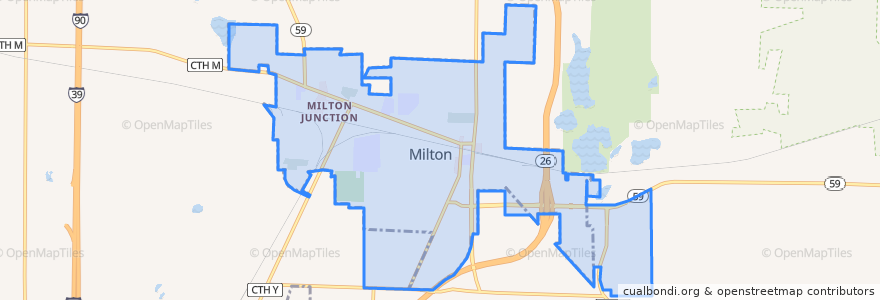 Mapa de ubicacion de Milton.