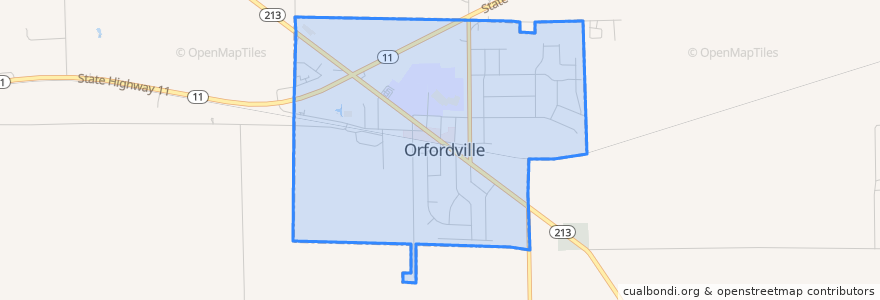 Mapa de ubicacion de Orfordville.