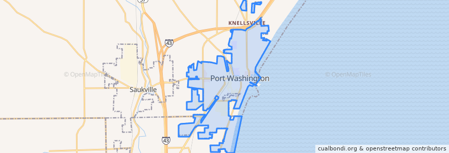 Mapa de ubicacion de Port Washington.