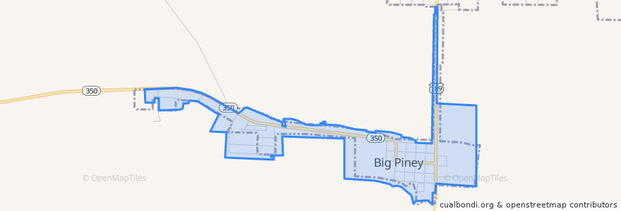 Mapa de ubicacion de Big Piney.