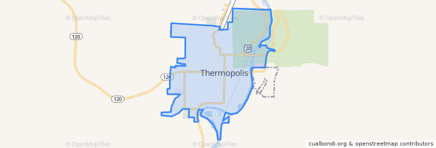 Mapa de ubicacion de Thermopolis.