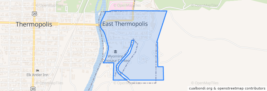 Mapa de ubicacion de East Thermopolis.
