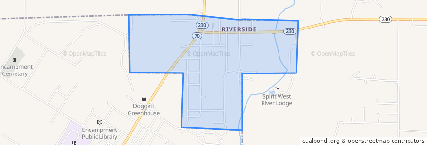 Mapa de ubicacion de Riverside.