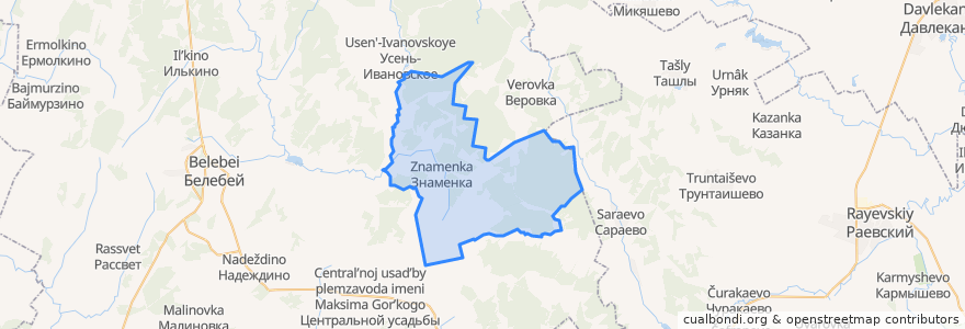 Mapa de ubicacion de Знаменский сельсовет.