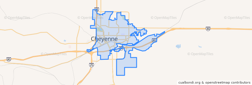 Mapa de ubicacion de Cheyenne.