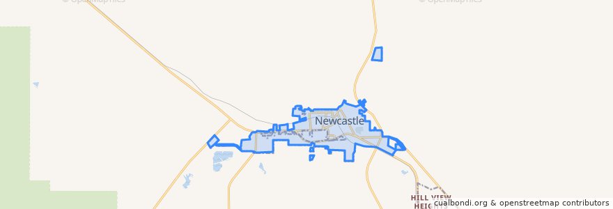 Mapa de ubicacion de Newcastle.