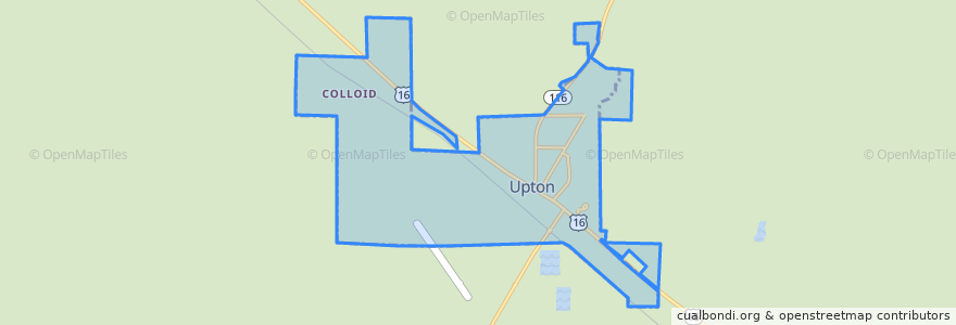 Mapa de ubicacion de Upton.