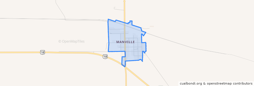 Mapa de ubicacion de Manville.