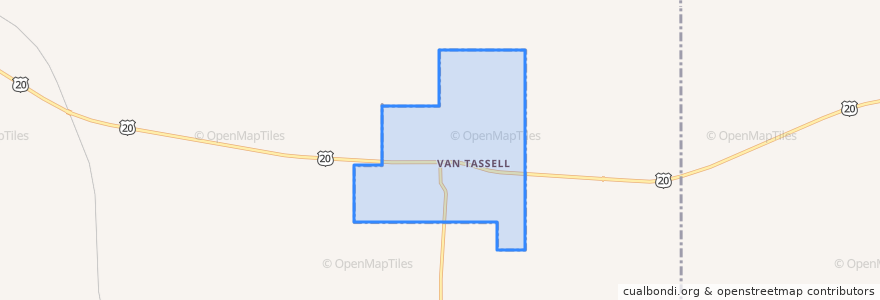 Mapa de ubicacion de Van Tassell.