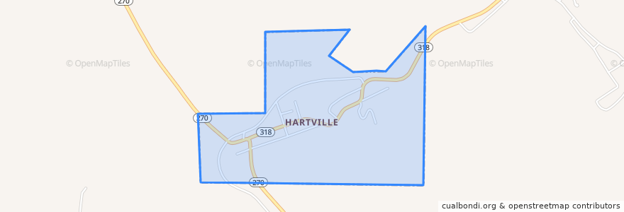 Mapa de ubicacion de Hartville.