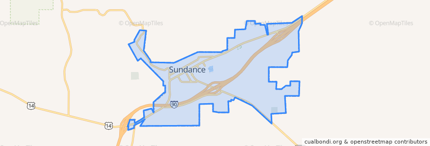 Mapa de ubicacion de Sundance.