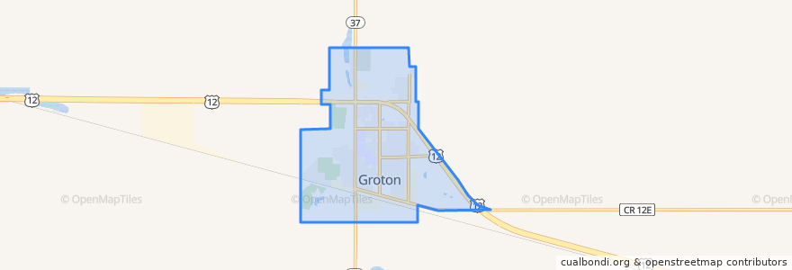 Mapa de ubicacion de Groton City Limit.