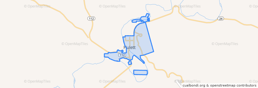 Mapa de ubicacion de Hulett.