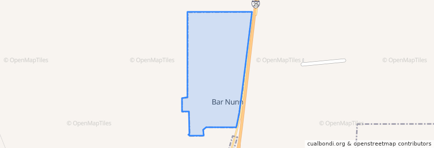 Mapa de ubicacion de Bar Nunn.