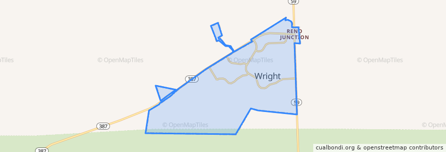Mapa de ubicacion de Wright.