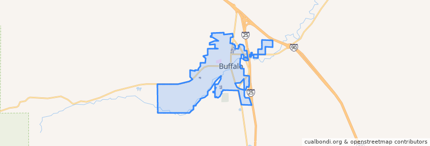 Mapa de ubicacion de Buffalo.