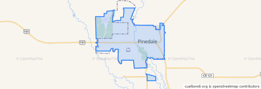 Mapa de ubicacion de Pinedale.