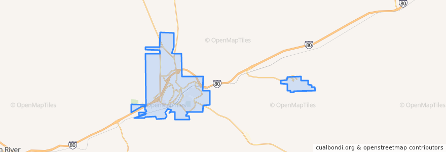 Mapa de ubicacion de Rock Springs.