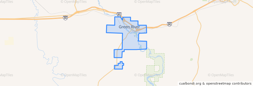 Mapa de ubicacion de Green River.