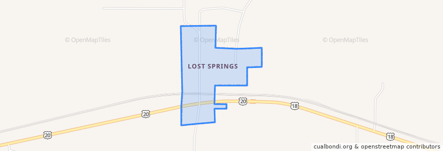 Mapa de ubicacion de Lost Springs.