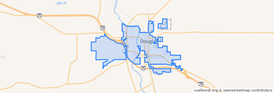 Mapa de ubicacion de Douglas.