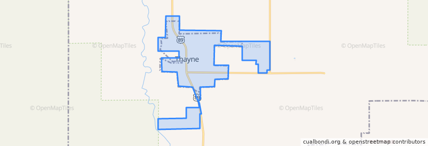 Mapa de ubicacion de Thayne.