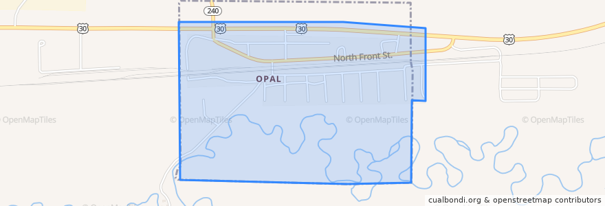 Mapa de ubicacion de Opal.