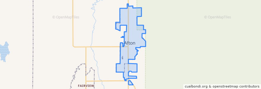 Mapa de ubicacion de Afton.