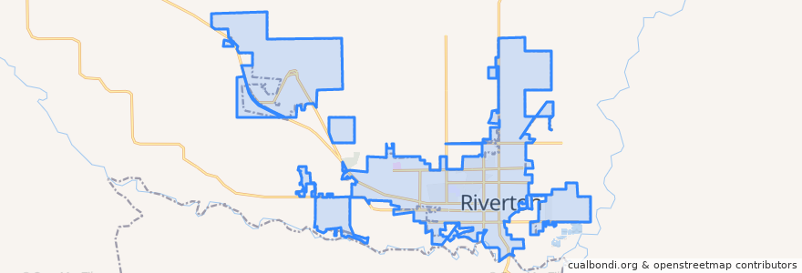 Mapa de ubicacion de Riverton.