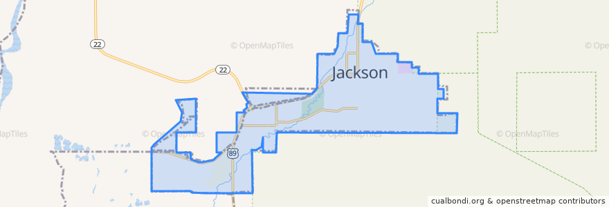 Mapa de ubicacion de Jackson.