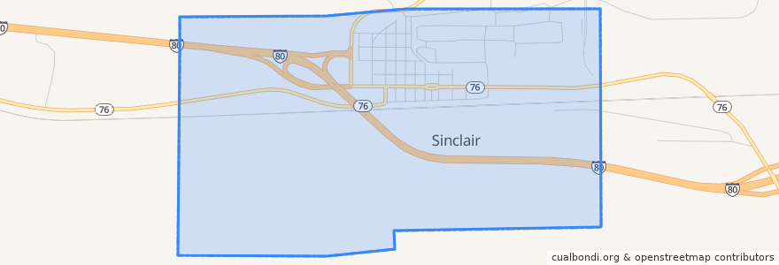 Mapa de ubicacion de Sinclair.