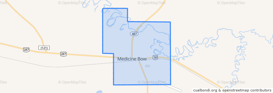 Mapa de ubicacion de Medicine Bow.