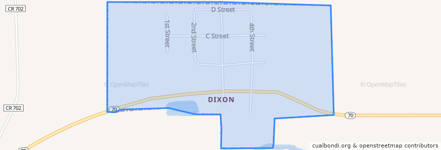 Mapa de ubicacion de Dixon.