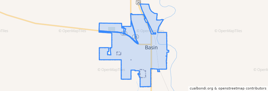 Mapa de ubicacion de Basin.