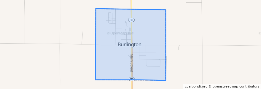 Mapa de ubicacion de Burlington.