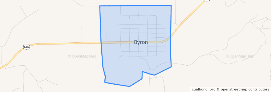 Mapa de ubicacion de Byron.