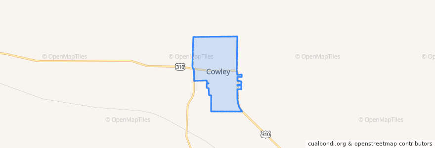 Mapa de ubicacion de Cowley.