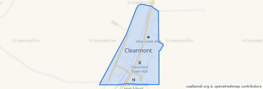 Mapa de ubicacion de Clearmont.