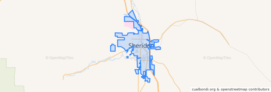 Mapa de ubicacion de Sheridan.