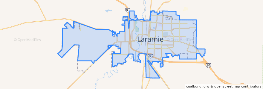 Mapa de ubicacion de Laramie.