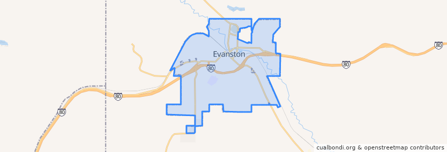 Mapa de ubicacion de Evanston.