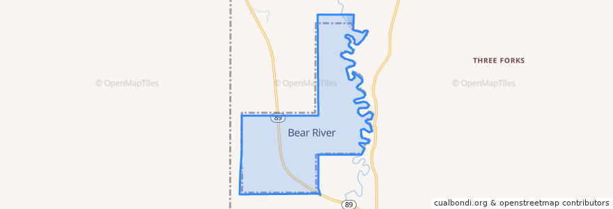 Mapa de ubicacion de Bear River.