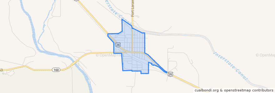 Mapa de ubicacion de Fort Laramie.